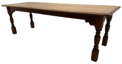 Large Victorian pitch pine farmhouse table