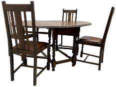 20th century oak barley twist dining table