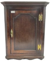 George III oak wall hanging corner cupboard