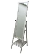 White painted cheval dressing mirror