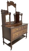 Late Victorian walnut dressing table