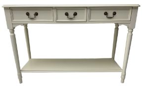 Laura Ashley - 'Clifton' ivory finish three drawer console table