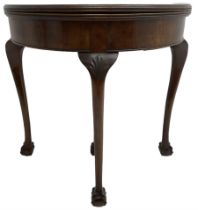 Early 20th century figured walnut demi-lune card table