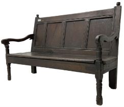 18th century oak hall bench or settle