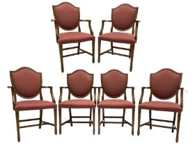 Set of six Hepplewhite design mahogany dining carver chairs