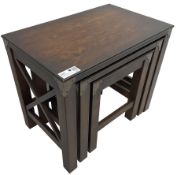 Laura Ashley - nest of three hardwood table