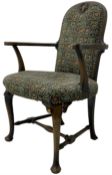 Early 20th century Queen Anne design beech framed armchair