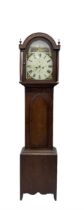 Ayers of Newcastle - 19th century oak cased 8 day longcase clock c1850