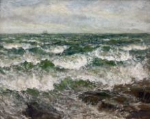 John Falconar Slater (British 1857-1937): Waves Breaking on the Coast
