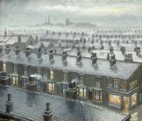 Steven Scholes (Northern British 1952-): 'Rooftops of Manchester'
