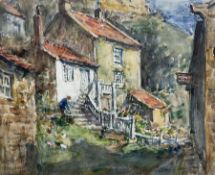 Rowland Henry Hill (Staithes Group 1873-1952): 'Lansdowne Cottage Runswick Bay'