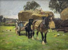 Septimus Edwin Scott (British 1879-1965): 'Pulling the Haycart'