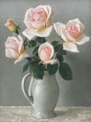 John Bulloch Souter (Scottish 1890-1972): Still Life of Pink Roses in a Vase