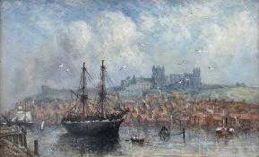Richard Weatherill (British 1844-1913): Sailing Brig in the Lower Harbour Whitby