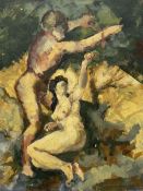 English School (Mid 20th century): 'Paraphrasing Michaelangelo's Fresco Eve Beneath the Tree of Good