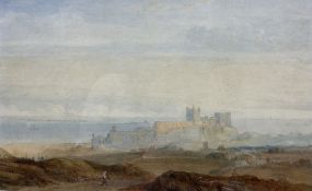Attrib. John Wilson Carmichael (British 1799-1868): Bamburgh Castle