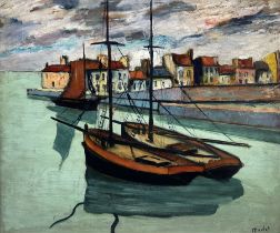 Élisée Maclet (French 1881-1962): Fishing Boats in 'Concarneau' Harbour