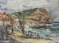 Rowland Henry Hill (Staithes Group 1873-1952): Cowbar Nab from Seaton Garth - Staithes