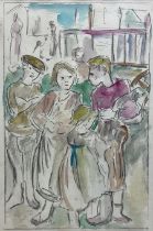 Dame Laura Knight (Staithes Group 1877-1970): Study of Young Figures