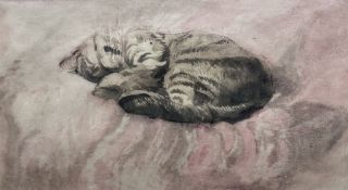 Attrib. Gwen John (British 1876-1939): Tabby Cat Sleeping