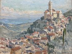 Edgar Wood (British 1860-1935): 'Castellano' Continental Hilltop Town