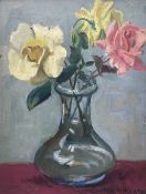 Philip Naviasky (Northern British 1894-1983): Still Life of Roses in a Glass Vase