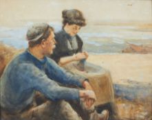 Robert Jobling (Staithes Group 1841-1923): Fisherman and his Wife