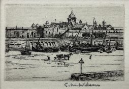 Eli Marsden Wilson ARE ARCE (British 1877-1965): 'Low Tide Margate Harbour'