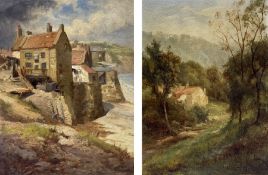 Edward Henry Holder (British c1848-1922): Robin Hood's Bay and Forge Valley Cottages