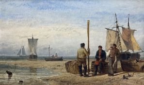 Henry Dawson (British 1811-1878): Fishermen in Discussion on the Beach
