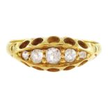 Early 20th century 18ct gold five stone old cut diamond ring