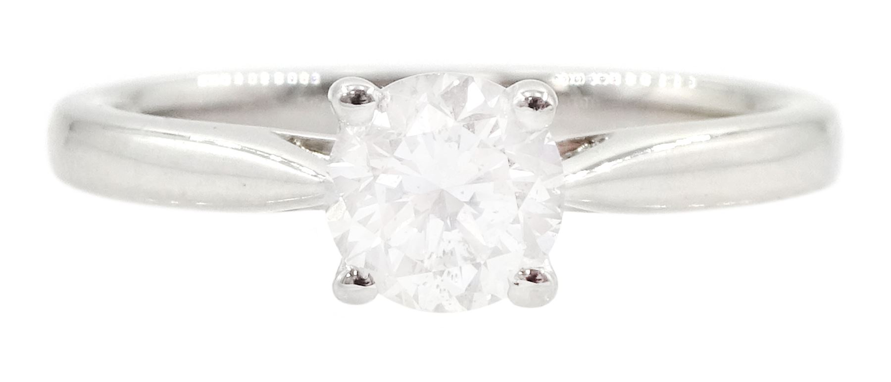 18ct white gold single stone round brilliant cut diamond ring