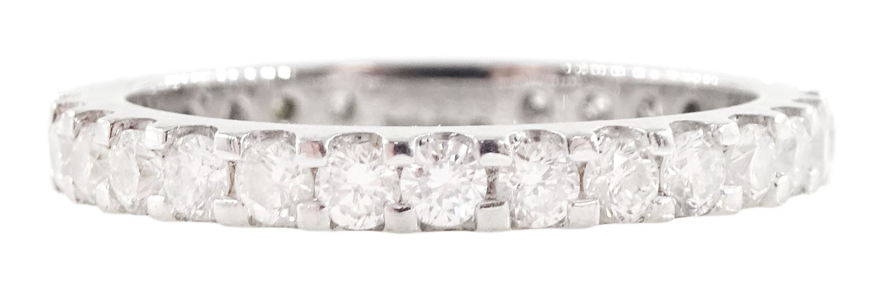 Platinum round brilliant cut diamond full eternity ring