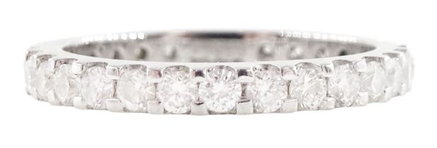 Platinum round brilliant cut diamond full eternity ring