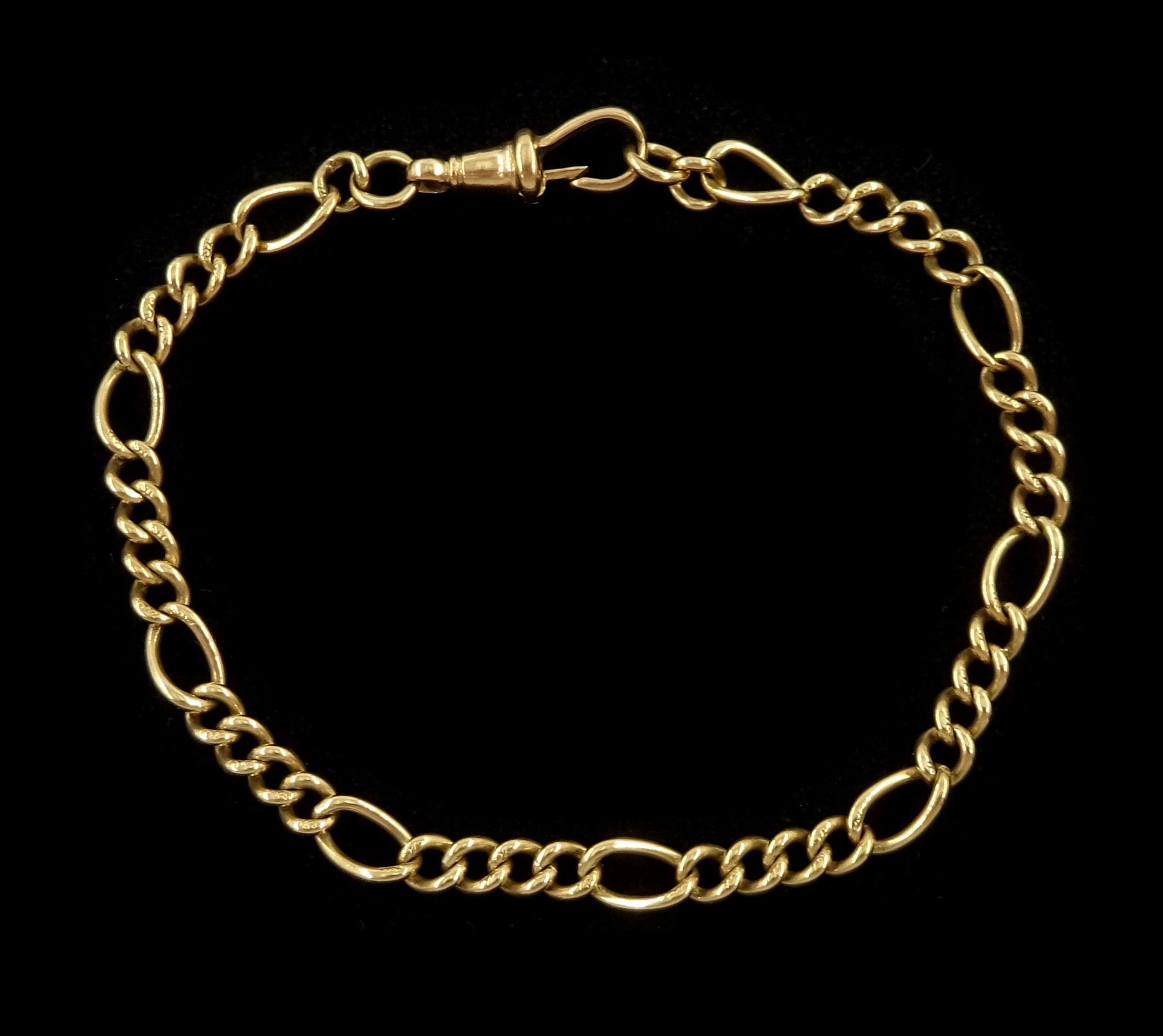 9ct gold Figaro link bracelet