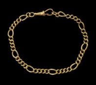 9ct gold Figaro link bracelet