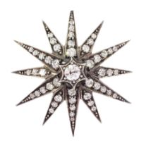 Victorian gold and silver old cut diamond star brooch