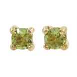 Pair of 9ct gold peridot stud earrings