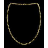 9ct gold flattened curb link chain necklace