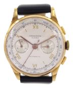 Chronographe Suisse gentleman's 18ct gold manual wind chronograph wristwatch