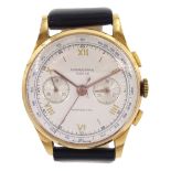 Chronographe Suisse gentleman's 18ct gold manual wind chronograph wristwatch