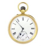 Early 20th century 18ct gold open face Swiss lever pocket watch