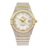 Omega Constellation ladies gold and stainless steel quartz wristwatch