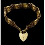 9ct gold six bar gate bracelet