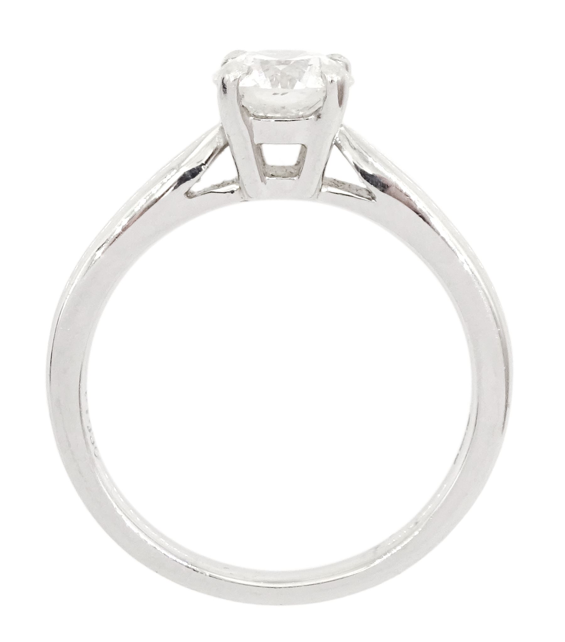 Platinum single stone round brilliant cut diamond ring - Image 4 of 5