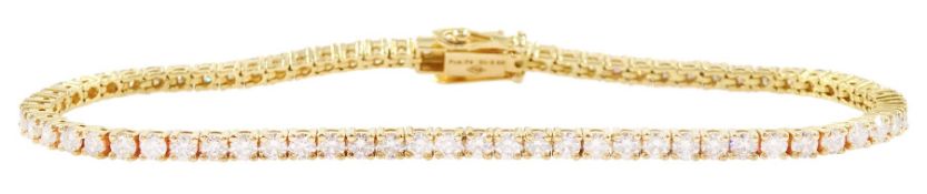 18ct gold round brilliant cut diamond line bracelet