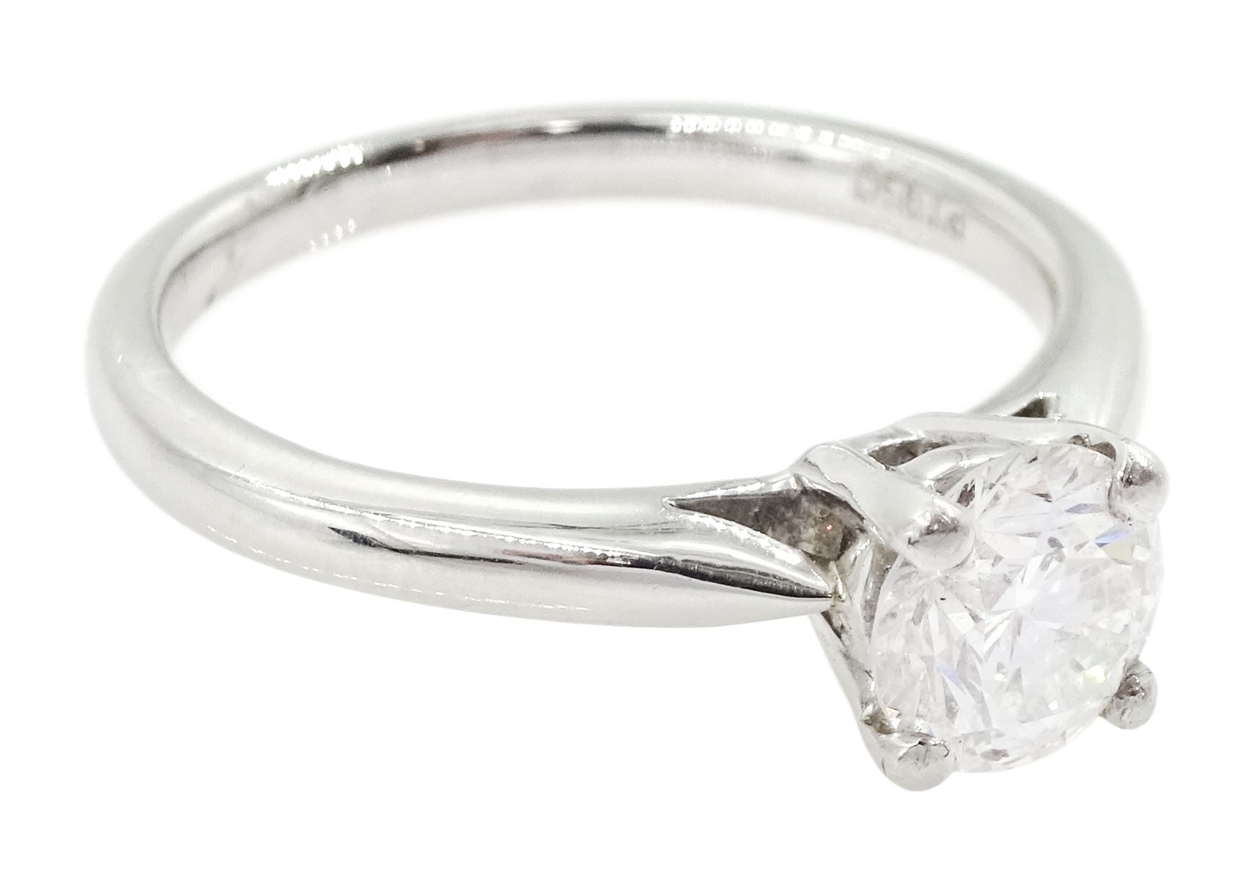 Platinum single stone round brilliant cut diamond ring - Image 3 of 5