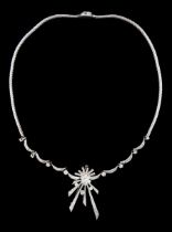 18ct white gold round brilliant cut diamond necklace