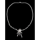 18ct white gold round brilliant cut diamond necklace