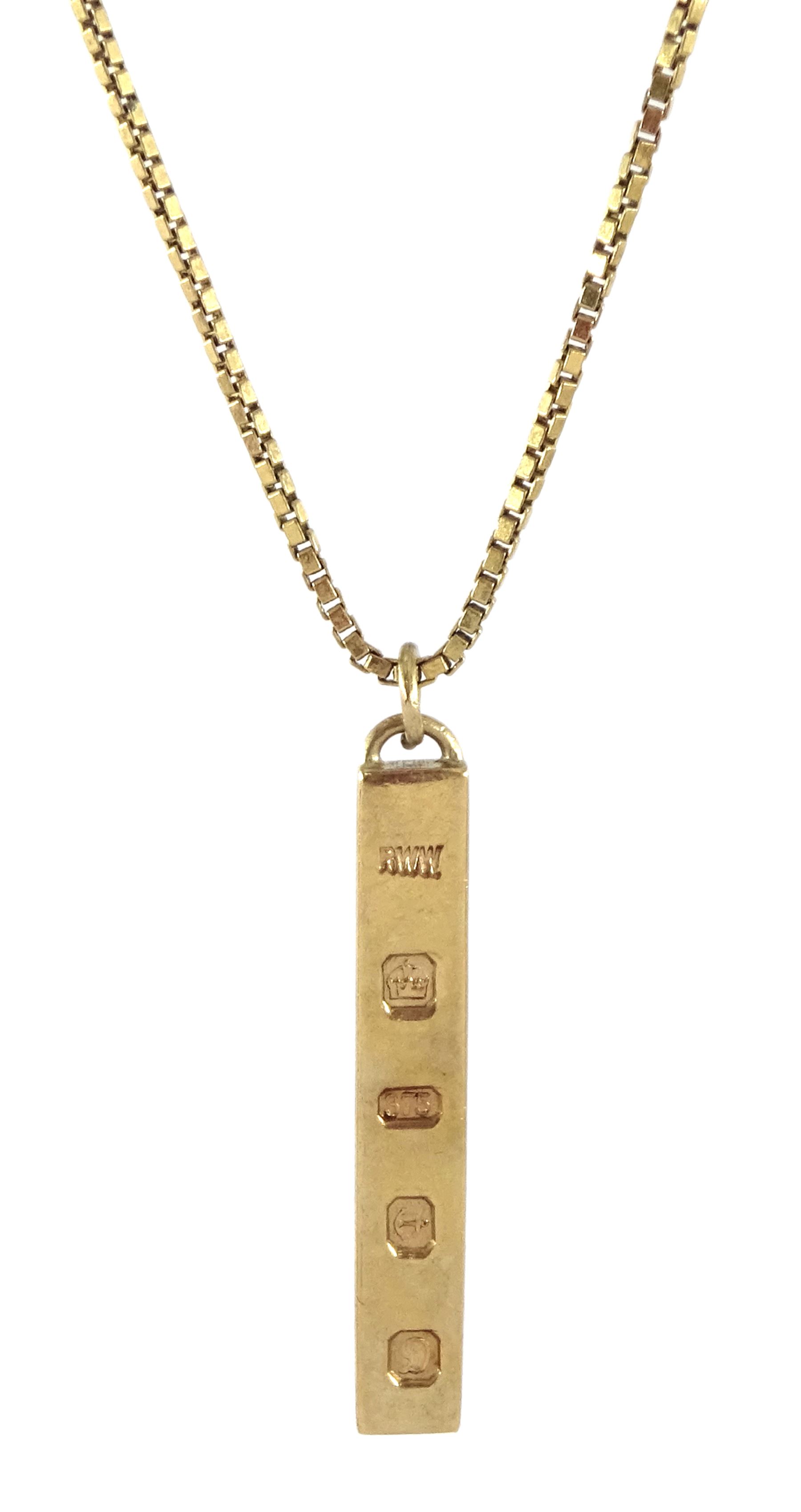 9ct gold ingot pendant necklace